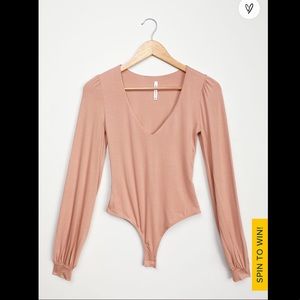 Lulu’s fitted long sleeve bodysuit, size medium